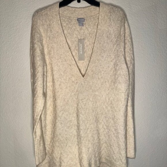 NWT Chico's Herringbone Tunic Sweater - Picture 1 of 7